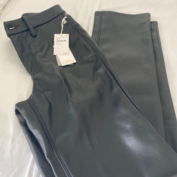Good American Black Leather Pants - Picture 2 of 4